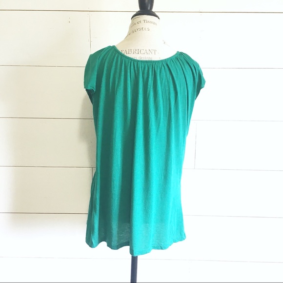 INC green crochet embellished blouse - Picture 3 of 5